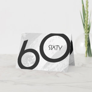 Vit 60-årsdag kort