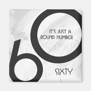 Vit 60-årsjubileum magnet