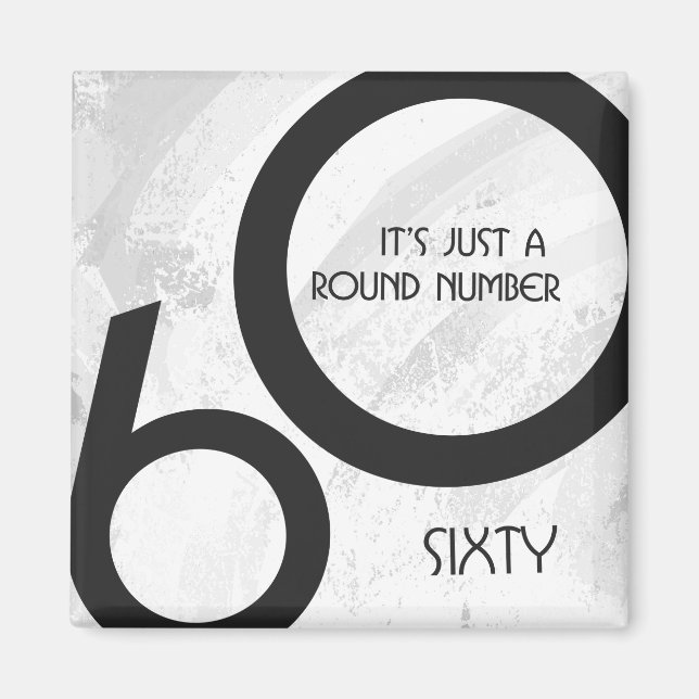 Vit 60-årsjubileum magnet (Framsidan)