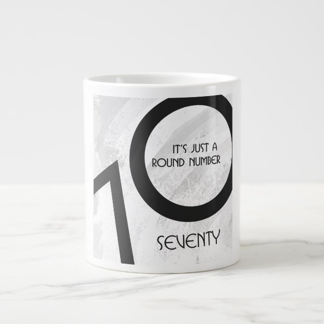 Vit 70-årsjubileum jumbo mugg (Framsidan)