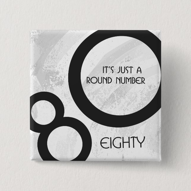 Vit 80-årsjubileum knapp (Framsida)