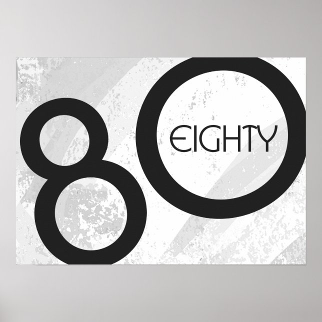 Vit 80-årsjubileum poster (Framsidan)