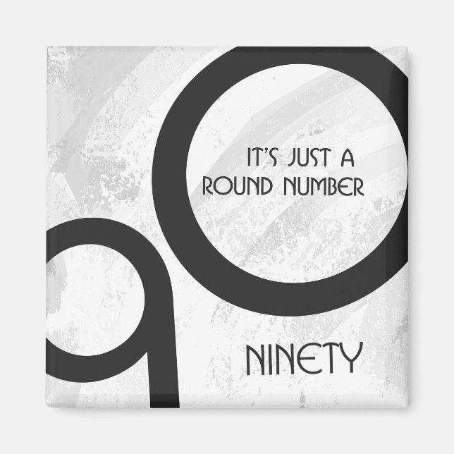 Vit 90-årsjubileum magnet (Framsidan)