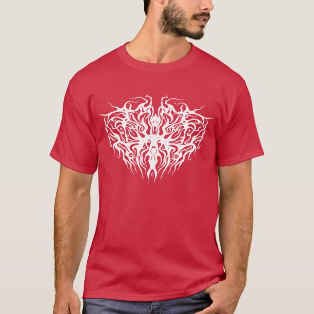 Vit Abstrakt Brken hjärtklappning T Shirt (Framsida)