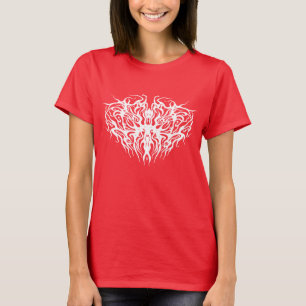Vit Abstrakt Brken hjärtklappning T Shirt