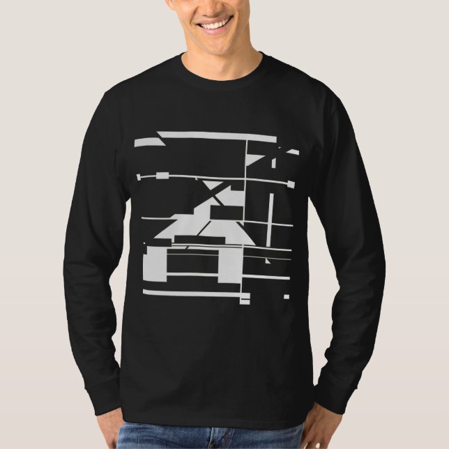 Vit Abstrakt Tunnelbanan Karta MCM- inspirerad lab T Shirt (Framsida)