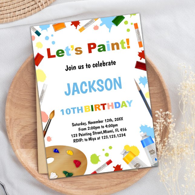 Vit adress för  färginbjudningar inbjudningar (White Dress For Mess Paint Invitations)