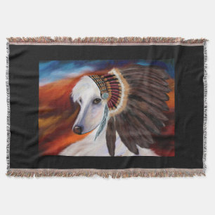 Vit Afghanhund Filt