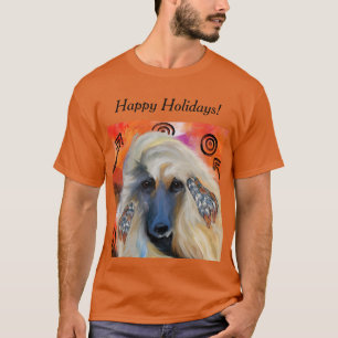 Vit Afghansk hund T Shirt
