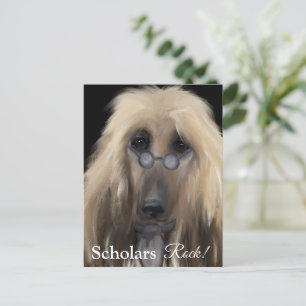 Vit Afghansk hund Vykort