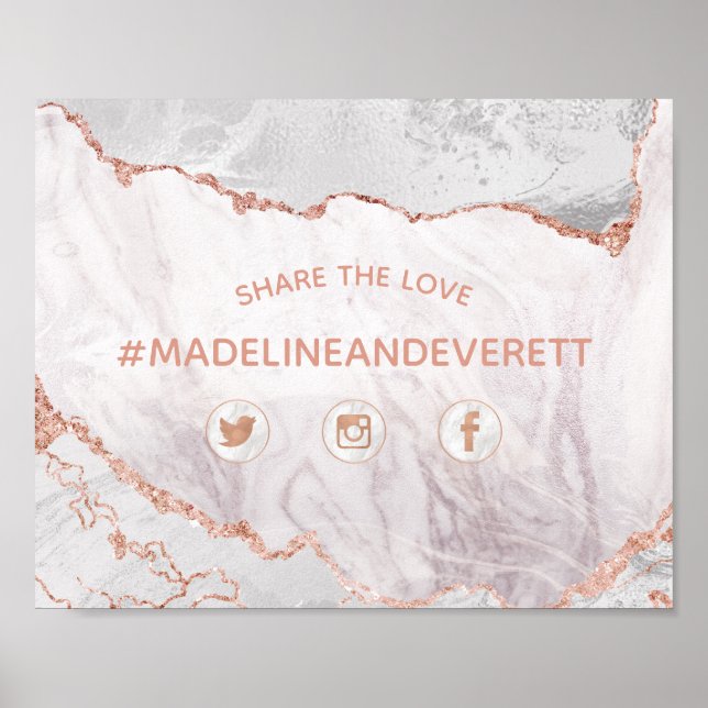 Vit agate  vid Kärlek Bröllop Social Poster (Framsidan)