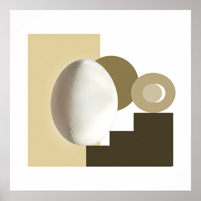 Vit ägg Modern Bauhaus-design Poster (Framsidan)