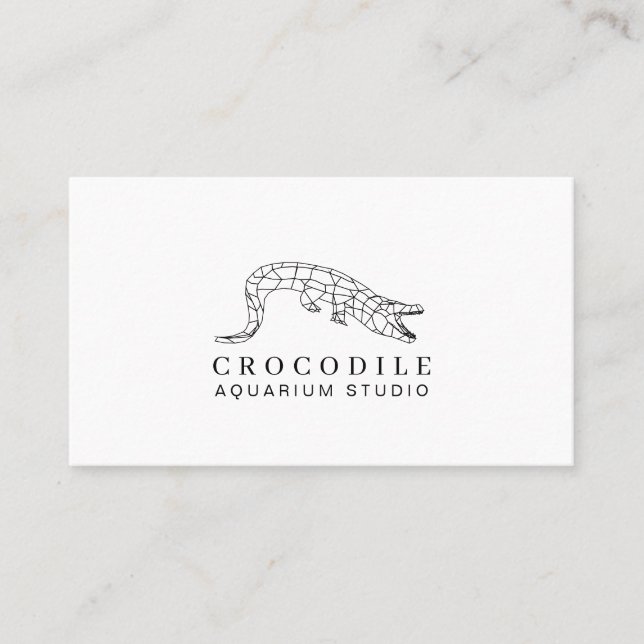 Vit Akvarie Krokodil Alligator Visitkort (Framsida)
