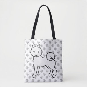 Vit Alaskan Klee Kai söt hund & tassar Tygkasse