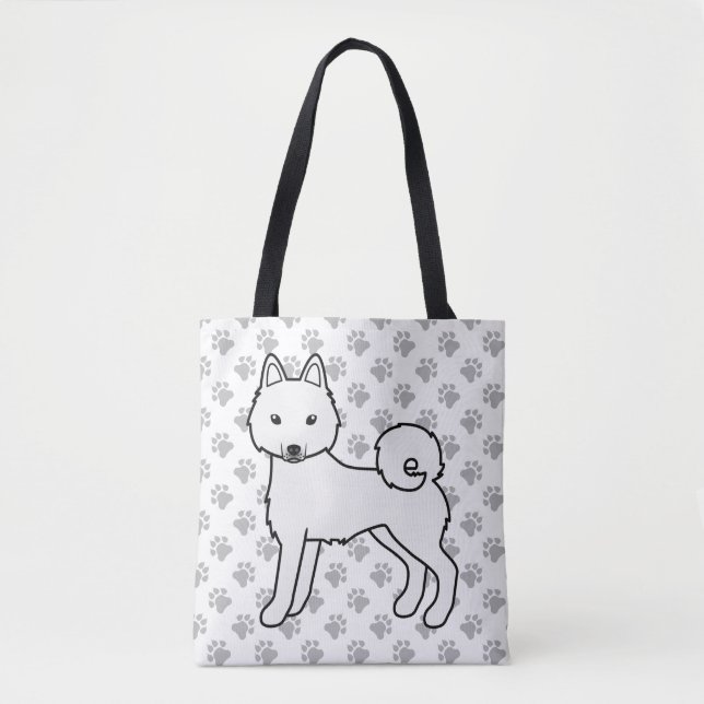 Vit Alaskan Klee Kai söt hund & tassar Tygkasse (Framsida)