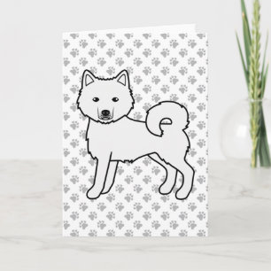 Vit Alaskan Malamute Söt Tecknad Hund Kort