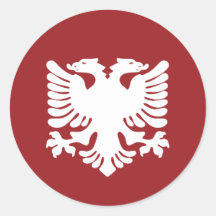 Vit albansk öre på Red Background Sticker