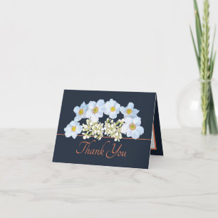 Vit Anemone & Orchidé Bukett Blommig Tacksamhet Kort