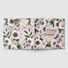 Vit Anemone på Ljusbrun Krita Gästböcker