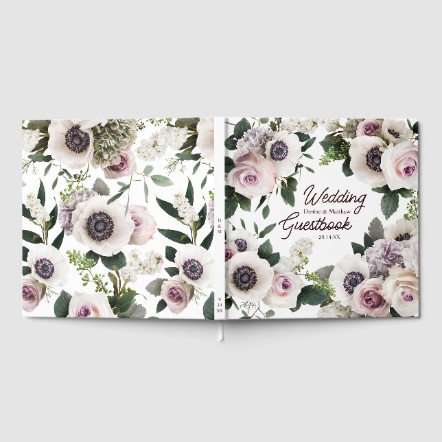 Vit Anemone på Ljusvit Bakgrund Gästböcker (Full)