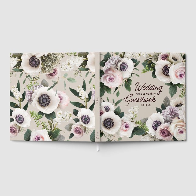 Vit Anemone på Perfekt Blekt Gästböcker (Full)