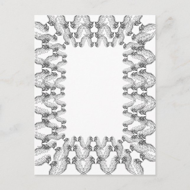 Vit ängel vingar gräns ram. inspirerande vykort (Framsida)