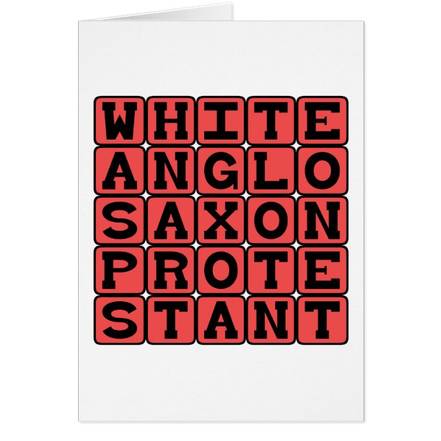 Vit anglo-saxisk protestant, WASP Hälsningskort (Framsidan)