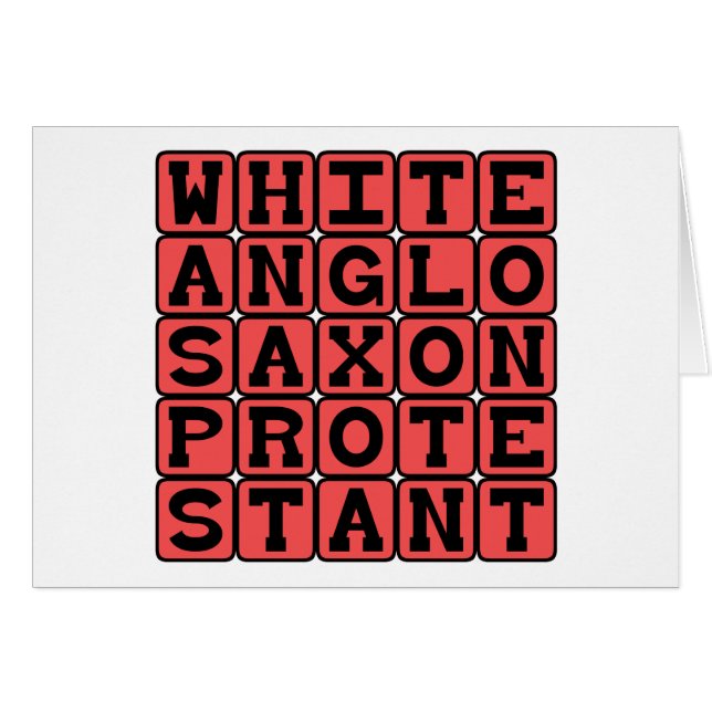 Vit anglosaxisk protestant, WASP Hälsningskort (Framsidan Horizontal)
