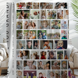 Vit anpassad 54-fotocollage fleecefilt