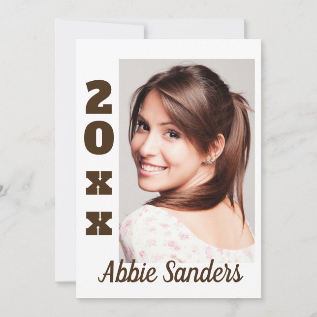 Vit anpassad färggradueringsfoto Spara datum Inbjudningar (Framsida)