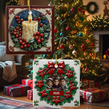 Vit Anpassade för julljus, fyrkant