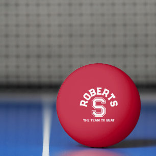 Vit anpassningsbar för idrott, monogram namn och l pingisboll