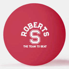 Vit anpassningsbar för idrott, monogram namn och l pingisboll