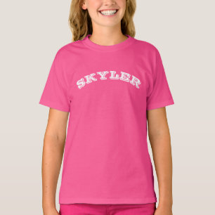 Vit anpassningsbar i varsitet, namn söt t shirt