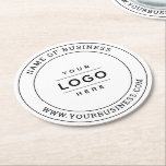 Vit Anpassningsbar - Logotyp - Branded Underlägg Papper Rund<br><div class="desc">En anpassningsbar med professionell som märks underlägg för dina affärsfunktioner i logotypen som utformats av namn i företaget med en webbplats. Även andra formuleringar som slogan eller placering skulle kunna inkluderas. Gör ett minnesvärt och användbart reklamalternativ! Det finns ett alternativ för att justera kurvan för den runda texten och för...</div>