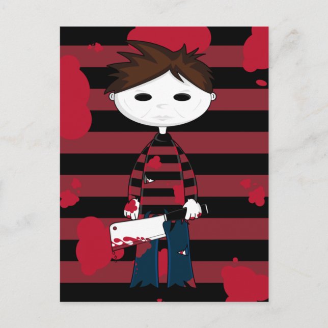 Vit Ansikte-vykort för seriella mord Vykort (Framsida)