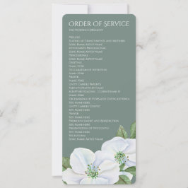 Vit Apple Blommar Order of Service Bröllop Inbjudningar