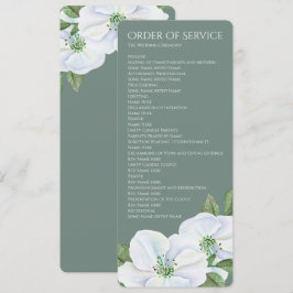 Vit Apple Blommar Order of Service Bröllop Inbjudningar