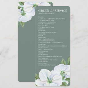 Vit Apple Blommar Order of Service Bröllop Inbjudningar