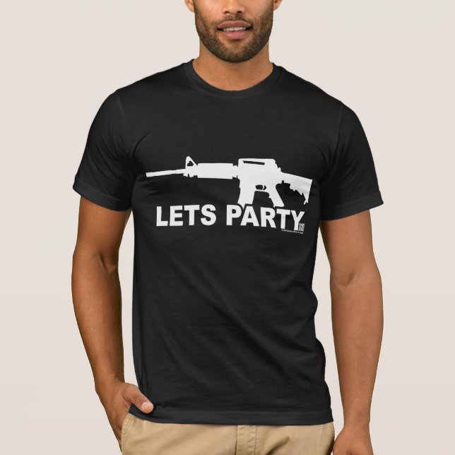 Vit AR15 låter partyet T-shirt (Framsida)