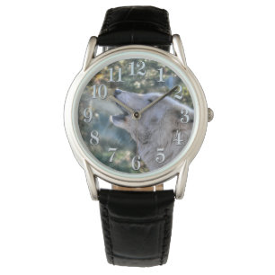 Vit arktisk Varg Howling i Winter Wildlife Watch Armbandsur