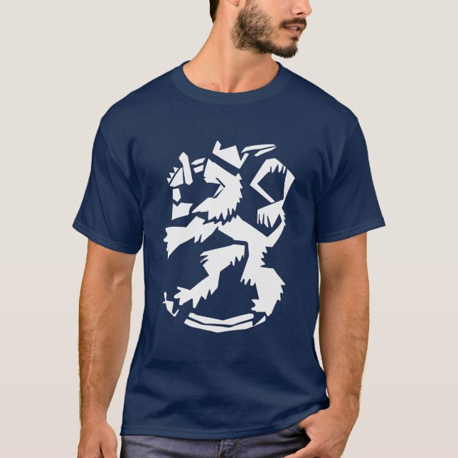 Vit Arty Lejon Mörk T-Shirt (Framsida)