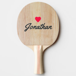 Vit ask trä Vintage hjärta signatur Pingisracket