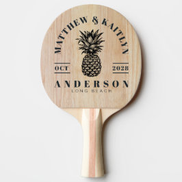 Vit askträ Tropical Pineapple Bröllopskam Pingisracket