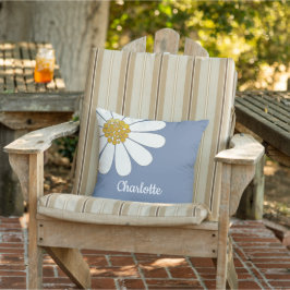 Vit återställ, modern Daisy, bläddringskunna utsid Kudde