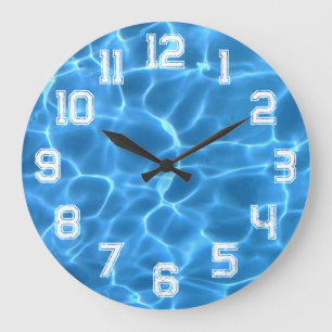 Vit Athletic Outline Grunge Number Swimming Bassän Stor Klocka