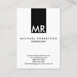 Vit, attraktiv Monogram svart vit fras Visitkort