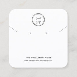 Vit avläsning och Visning för Necklace |Lägg till  Fyrkantigt Visitkort