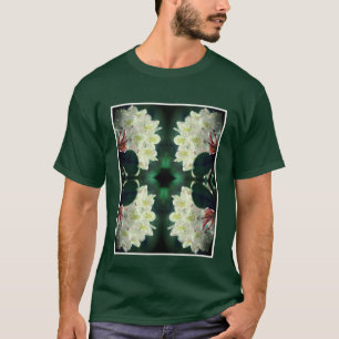 Vit Azalea blomning med Raindros Abstrakt T Shirt