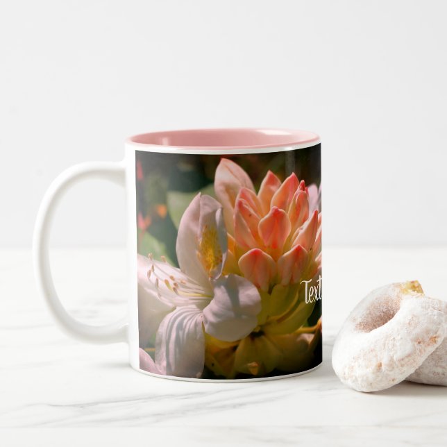 Vit Azalea Flower Personlig Två-Tonad Mugg (Med munk)